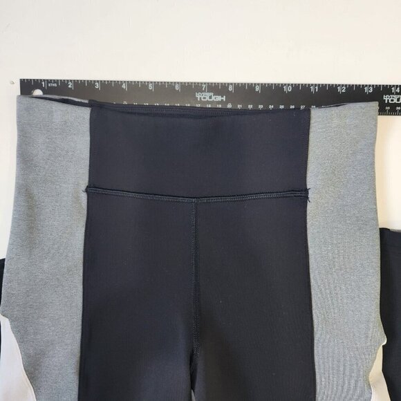Athleta‎ Crest Colorblock Leggings S Black Gray White High Waist 487742 - Picture 4 of 10